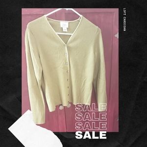 Ann Taylor LOFT Chartreuse Cardigan